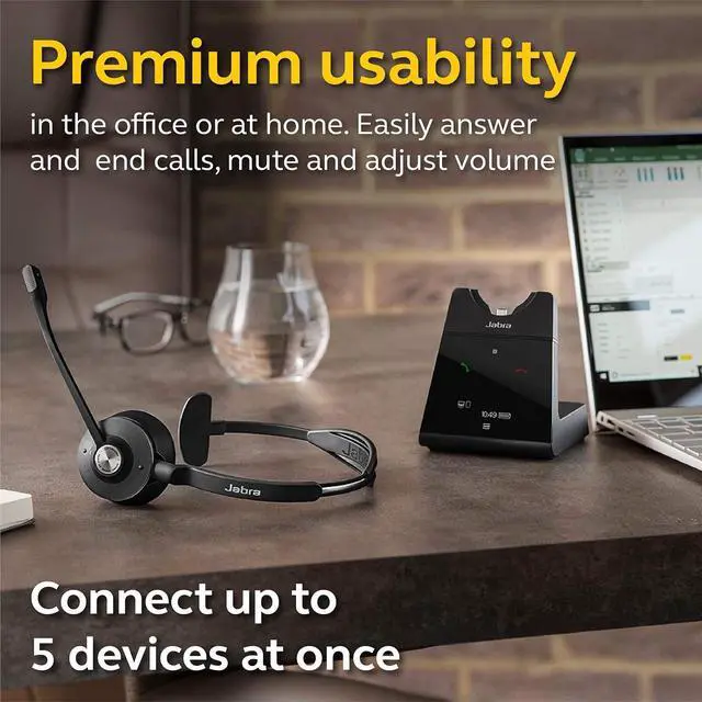 Alt view image 7 of 7 - Jabra Engage 75 Wireless Headset, Mono  Telephone Headset with Industry-Leading Wireless Performance, Advanced Noise-Cancelling Microphone, Call Center Headset with All Day Battery Life