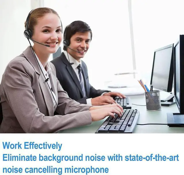 Alt view image 6 of 7 - Polycom Phone Headset Noise Cancelling Mic RJ9 U10P Bottom Cable Compatible with Polycom VVX, Shoretel, Nortel (Avaya) Phones