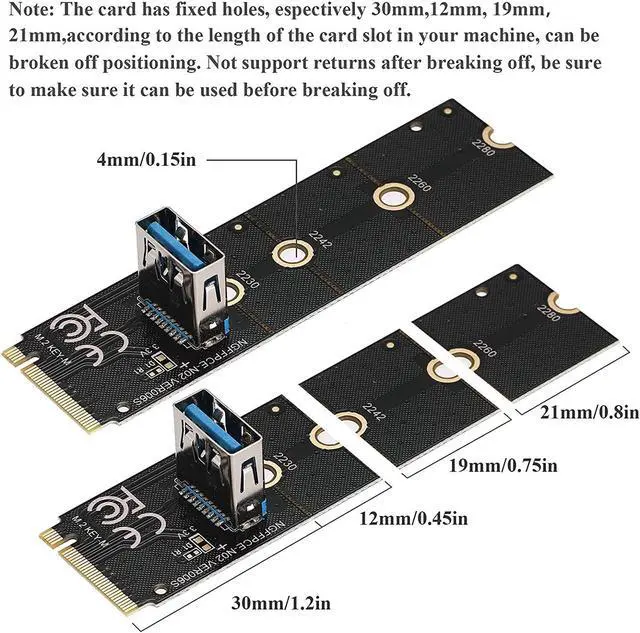 Alt view image 5 of 7 - MZHOU PCI-E 1X to 16X Riser Card with M.2 to PCI-E X1 NGFF Slot NVME Adapter Card,for Bitcoin Crypto Mining Ethereum MiningBlack