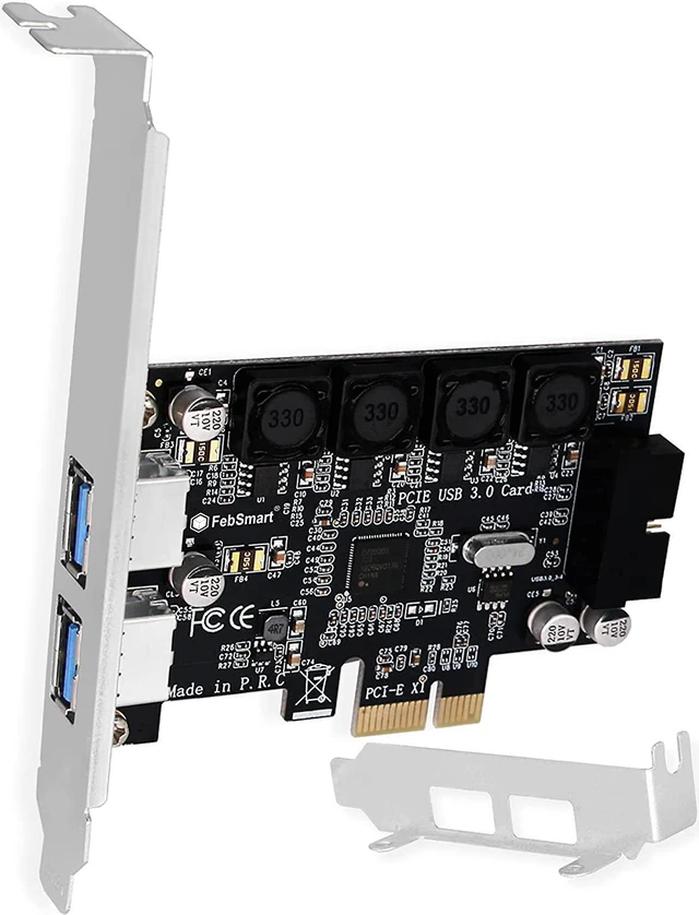 Main image of 1X 19Pin USB 3.0 Header and 2X USB-A Ports PCIE USB 3.0 5Gbps Expansion Card for Windows and Linux Desktop PCs, Built in Self-Powered Technology, No Need Additional Power Supply (FS-HA-Pro)