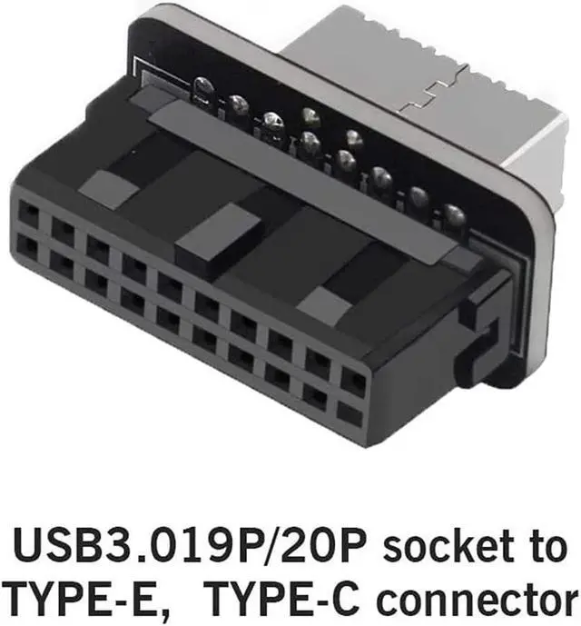 Alt view image 2 of 6 - USB Front Panel Adapter USB 3.0 Front 19PIN to 3.1 Type C Front Panel Header Type E Adapter 20 to 19 Pin Expansion Card