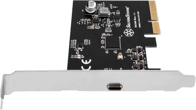 Alt view image 3 of 7 - SilverStone Technology ECU06, SuperSpeed USB 20Gbps/USB-C 3.2 Gen 2x2 PCIe Expansion Card, SST-ECU06, TAA Compliant