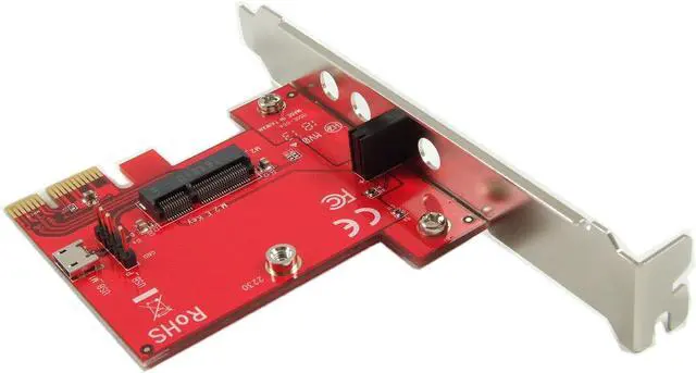 Alt view image 5 of 7 - PEXM2150E PCI Express x1 Adapter Card with M.2 Key E Socket - Support M2 E Key or A-E Key WiFi or Bluetooth Module, TAA