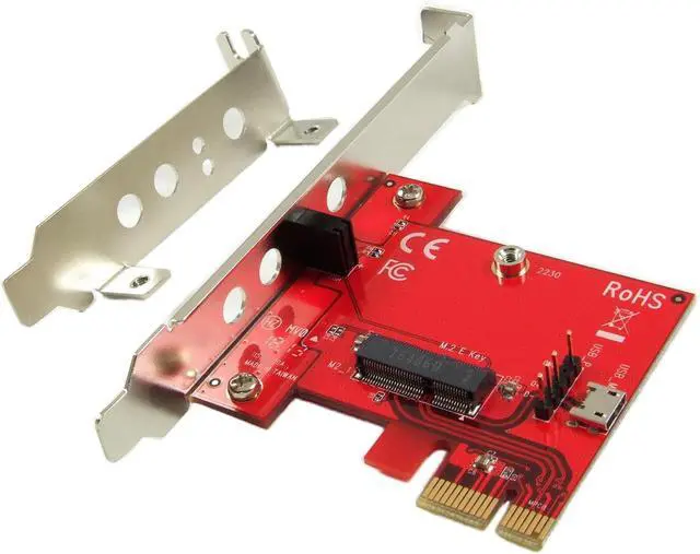 Main image of PEXM2150E PCI Express x1 Adapter Card with M.2 Key E Socket - Support M2 E Key or A-E Key WiFi or Bluetooth Module, TAA
