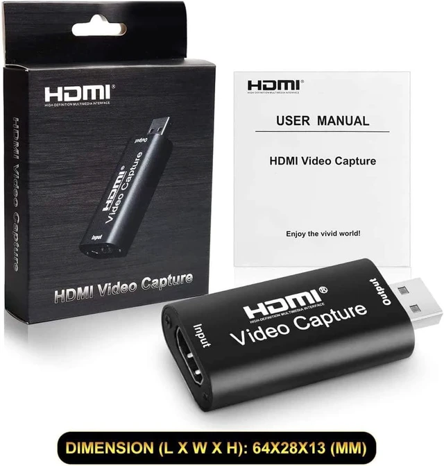 Alt view image 7 of 7 - AWADUO Audio Video Capture Cards, HDMI to USB 2.0 - High Definition 1080p 30fps - Record Directly to Computer for Gaming/Streaming/Teaching/Video Conference or Live Broadcasting