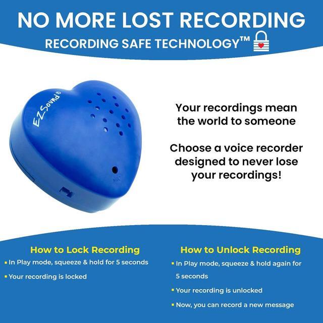 Alt view image 2 of 6 - Teddy Bear Voice Recorder | 2 Pack - 30 Seconds Toy Voice Box for Stuffed Animal | Create Your own Recordable Gifts or Heartbeat Bear | Recording Safe Technology Heart Message Box (Blue)
