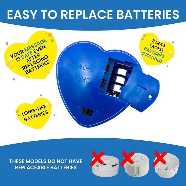 Alt view image 5 of 6 - Teddy Bear Voice Recorder | 2 Pack - 30 Seconds Toy Voice Box for Stuffed Animal | Create Your own Recordable Gifts or Heartbeat Bear | Recording Safe Technology Heart Message Box (Blue)
