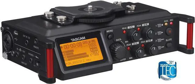 Main image of TASCAM 4-Channel Portable Audio Recorder for Videographers, 4 Combo XLR/TRS Inputs, 2 Internal Mics, Limiter, HP Filter (DR-70D)