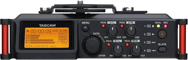Alt view image 2 of 5 - TASCAM 4-Channel Portable Audio Recorder for Videographers, 4 Combo XLR/TRS Inputs, 2 Internal Mics, Limiter, HP Filter (DR-70D)