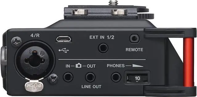 Alt view image 4 of 5 - TASCAM 4-Channel Portable Audio Recorder for Videographers, 4 Combo XLR/TRS Inputs, 2 Internal Mics, Limiter, HP Filter (DR-70D)