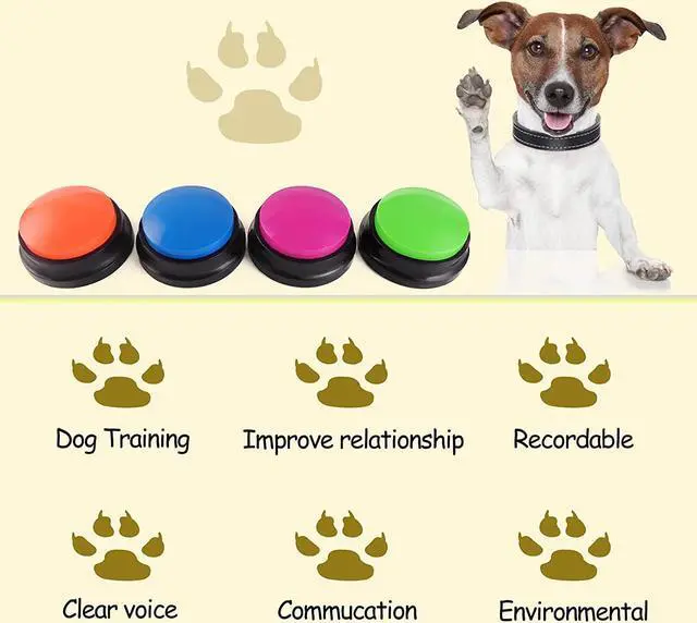Alt view image 3 of 7 - Voice Recording Button, Dog Buttons for Communication Pet Training Buzzer, 30 Second Record & Playback, Funny Gift for Study Office Home 4 Packs (Rose Red + Dark Blue + Green + Orange)