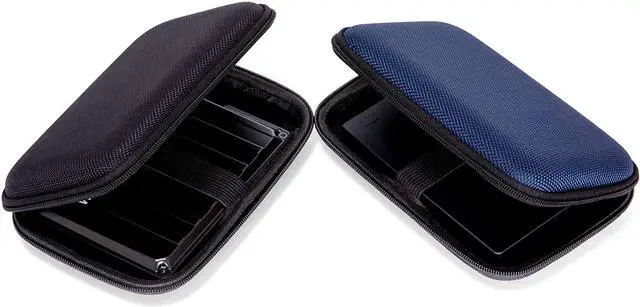 Alt view image 6 of 7 - 2pcs EVA Hard Carrying Case for Portable External Hard Drive Power Bank Charger USB Cable Battery Case (Black+Blue)