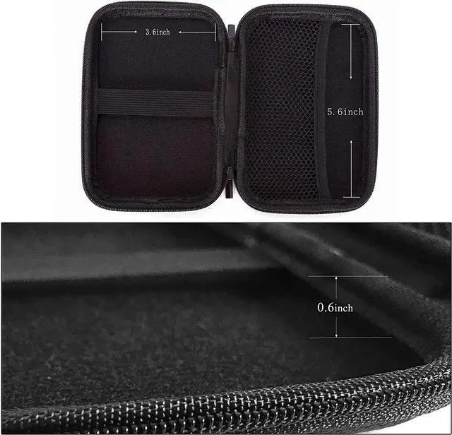 Alt view image 3 of 7 - 2pcs EVA Hard Carrying Case for Portable External Hard Drive Power Bank Charger USB Cable Battery Case (Black+Blue)