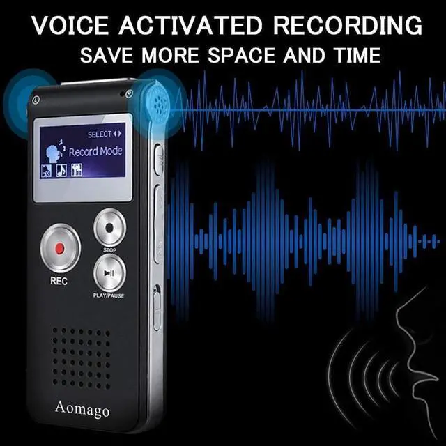 Alt view image 4 of 7 - 64GB Digital Voice Recorder Voice Activated Recorder for Lectures, Meetings, Interviews Aomago Audio Recorder Portable Tape Dictaphone with Playback, USB, MP3