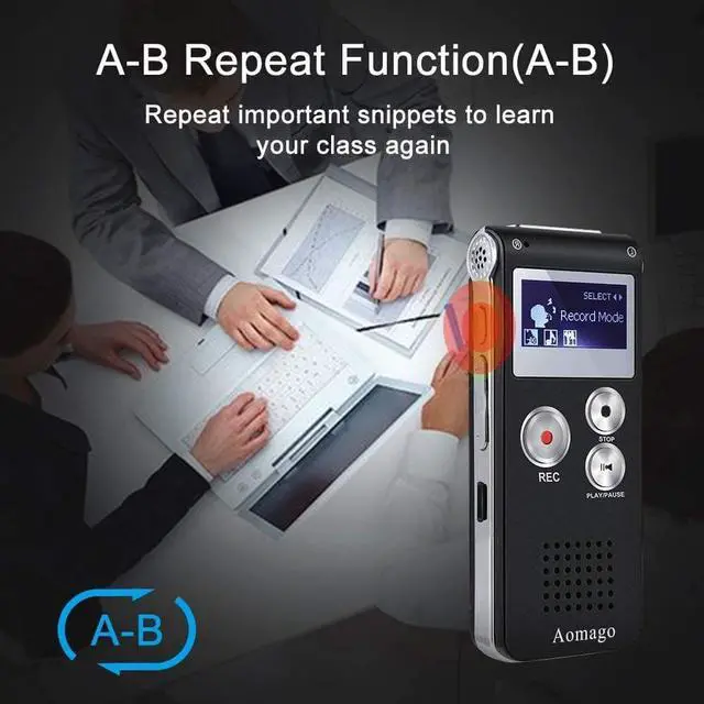 Alt view image 5 of 7 - 64GB Digital Voice Recorder Voice Activated Recorder for Lectures, Meetings, Interviews Aomago Audio Recorder Portable Tape Dictaphone with Playback, USB, MP3