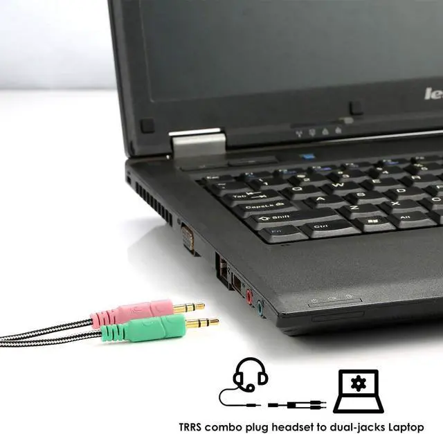 Alt view image 3 of 7 - Pro-trade Headphone Splitter for Computer CTIA 3.5mm TRRS Female to Dual TRS Male Mic Audio Jack Y Headset Splitter Adapter Cable for PC Laptop to Gaming Headset - 8inch/20cm Black