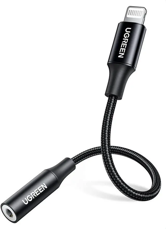 Main image of UGREEN Lightning to 3.5mm Adapter Apple MFi Certified Headphone Adapter for iPhone Lightning to Audio Aux Jack Dongle Converter Compatible with iPhone 13 Mini 12 Pro SE 11 Pro Max X XR XS 8 8P, Black
