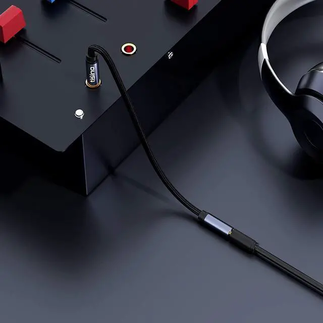 Alt view image 5 of 7 - 1/4 to 3.5mm Headphone Adapter 1/4 Male to 1/8 Female Extension Audio Cable for Headphones Amplifiers Guitar Amp Keyboard Piano Home Theater Speaker Mixing Console - 1 feet