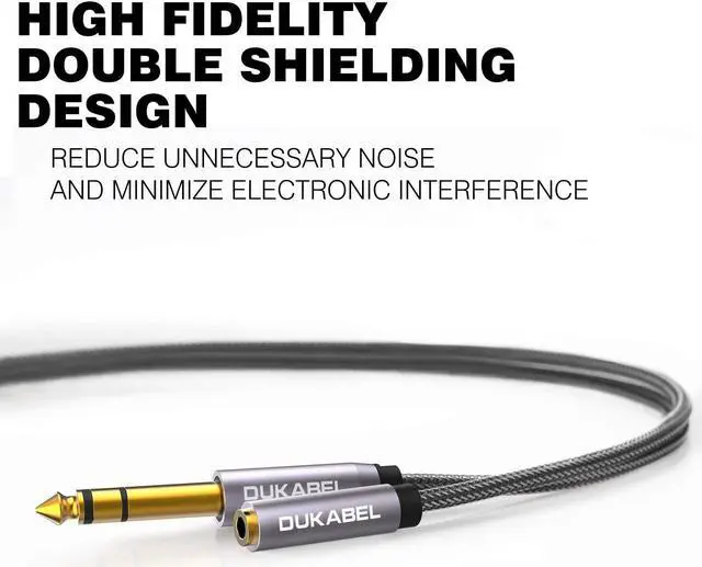 Alt view image 2 of 7 - TopSeries Long 6.35mm (1/4 inch) to 3.5mm (1/8 inch) Headphone Jack Adapter -8ft (2.4m) 1/8 Female to 1/4 Male Extension Cable 3.5 to 6.35 for Mixer Guitar Piano Amplifier Speaker and More