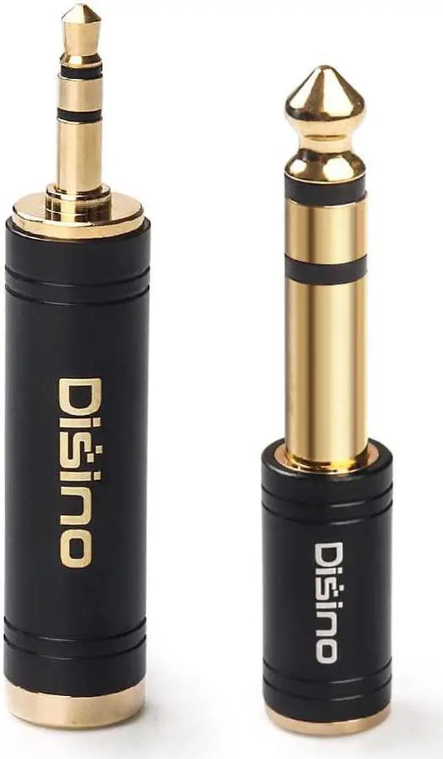 Main image of 3.5mm to 1/4 Inch Headphone Adapter 1/4 Inch Jack Male to 1/8 Inch Female Mini Jack Stereo Adapter Gold-Plated Pure Copper Aux Audio Interface Headphone Converter Black - 2 Pack