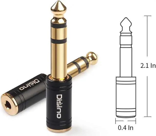 Alt view image 4 of 7 - 3.5mm to 1/4 Inch Headphone Adapter 1/4 Inch Jack Male to 1/8 Inch Female Mini Jack Stereo Adapter Gold-Plated Pure Copper Aux Audio Interface Headphone Converter Black - 2 Pack