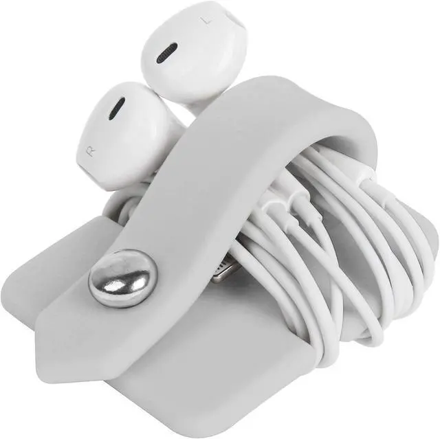 Alt view image 5 of 7 - Silicone Earphone Organizer Earphone Wrap Winder Headphone Cord Organizer Wrap Winder Manager/Cable Winder(Gray, 1 Piece)