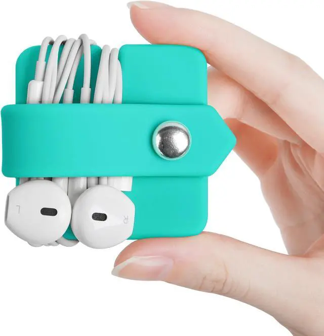 Main image of Cord Organizer Earbuds Holder Earphone Wrap Earphones Organizer Headset Headphone Earphone Wrap Winder Cord Manager Cable Winder Blue
