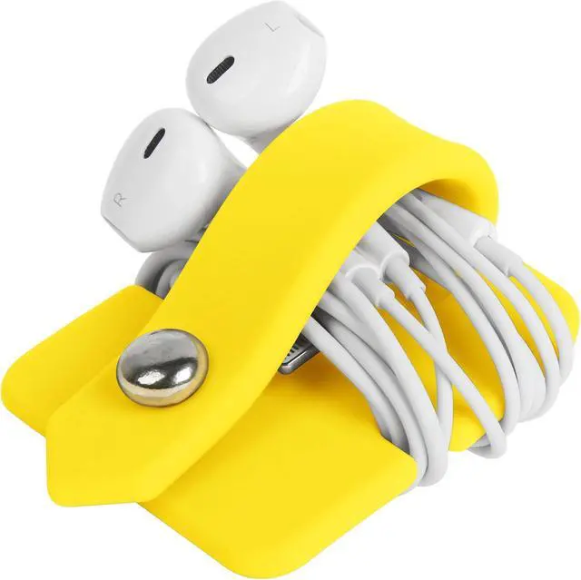 Alt view image 2 of 7 - Portable Electronic Device Cover Cord Organizer for Earphones, Yellow