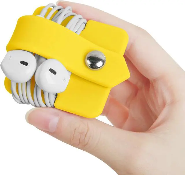 Alt view image 4 of 7 - Portable Electronic Device Cover Cord Organizer for Earphones, Yellow