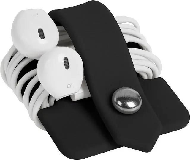 Main image of Headphone Case Cord Organizer Earbuds Holder Earphones Case Wrap Winder Headset Keeper Cord Manager Cable Organizer Black | Cord Organizer