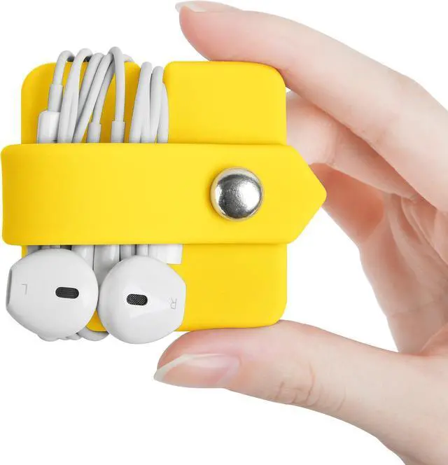 Alt view image 3 of 7 - Portable Electronic Device Cover Cord Organizer for Earphones, Yellow
