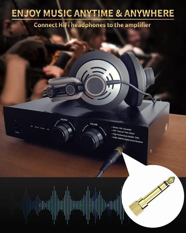 Alt view image 6 of 7 - 6.35mm (1/4 Inch) Male to 3.5mm (1/8 Inch) Female Audio Adapter Gold Plated Stereo Phone Screw-On Adapter for Guitar Headphones Amp 2Pcs