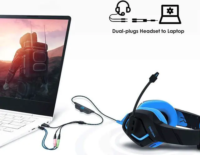 Alt view image 3 of 7 - Headset Adapter 3.3 Feet 3.5mm Mic and Audio Headphone Splitter (TRRS Male to 2 TRS Female) CTIA 4 Pole Stereo Jack Y Cable for Dual-Plug Headset to PS4 Xbox One Phone Laptop PC
