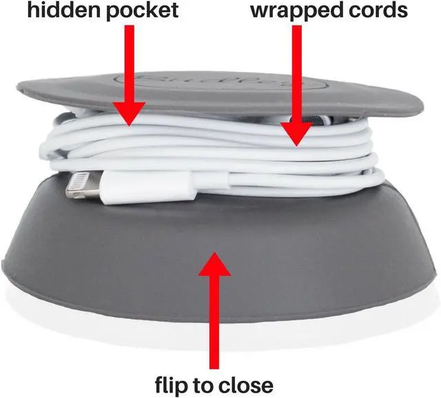 Alt view image 2 of 6 - Budley - Tangle-Free Earphone/Earbud Case Compact Storage System, Silicone (Gray, Set of 1)
