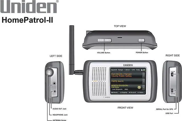 Alt view image 2 of 5 - HomePatrol-2 Color Touchscreen Scanner with TrunkTracker V/S/A/M/E, APCO P25, Emergency Alerts - Covers USA and Canada