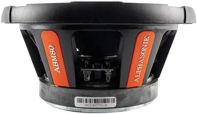 Alt view image 5 of 6 - 1 Pair of ABM80 DYNAMIS Series 8" 800 Watts Max 200 Watts RMS Mid-Range Car Audio Speaker 4-Ohm Cloth Surround, Non Pressed Paper Cone, Ferrite Magnet, and Grille Included