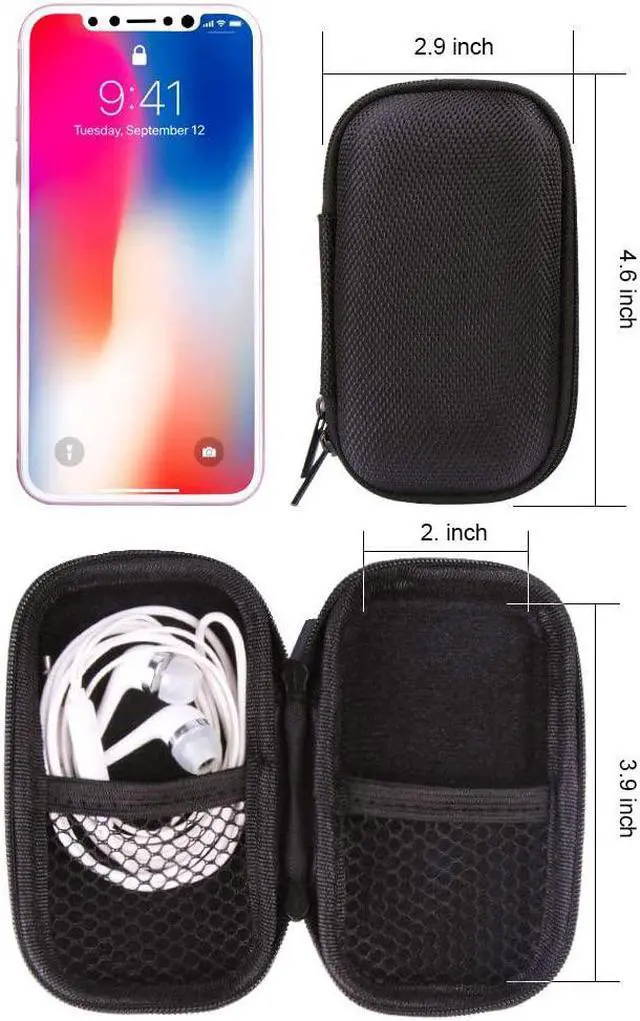Alt view image 2 of 7 - Durable MP3 Player Case Hootek USB Flash Drive Case Bag Wallet 2Pack EVA Shockproof Hard Carrying Travel Case Bag SD Memory Cards Cable Organizer for Headset USB Cable and Electronic Accessories