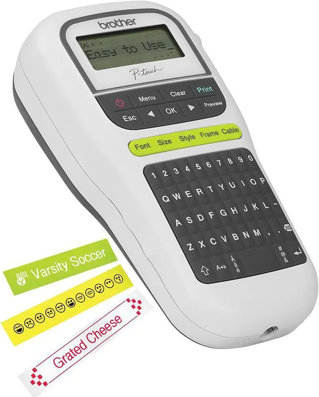 Alt view image 7 of 7 - Brother P-Touch, PTH110, Easy Portable Label Maker, Lightweight, Qwerty Keyboard, One-Touch Keys, White