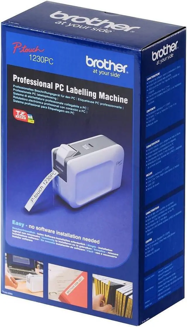 Alt view image 2 of 7 - Brother P-Touch, PT1230PC, PC-Connectable Label Maker, No Software Needed, Four Different Label Widths, Compact Design, White/Gray