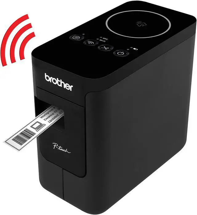 Alt view image 2 of 7 - Brother P-touch, PTP750W, Wireless Label Maker, NFC Connectivity, USB Interface, Mobile Device Printing, Black