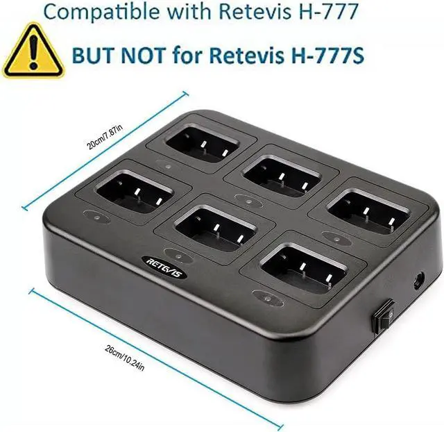 Alt view image 2 of 7 - Retevis H-777 Six-Way Charger Multi Unit Walkie Talkie Charger Compatible with H-777 Baofeng BF-888S Arcshell AR-5 (Not for H-777S) Two Way Radio and Battery (1 Pack)