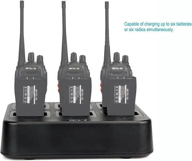 Alt view image 3 of 7 - Retevis H-777 Six-Way Charger Multi Unit Walkie Talkie Charger Compatible with H-777 Baofeng BF-888S Arcshell AR-5 (Not for H-777S) Two Way Radio and Battery (1 Pack)