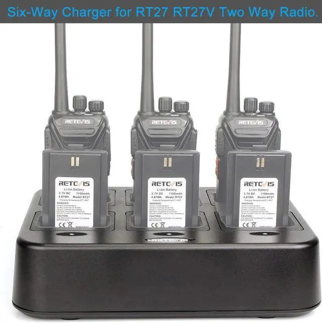 Alt view image 3 of 7 - Retevis RT27 RT27V Walkie Talkies Charging Base,Six-Way Two Way Radio Charger Station,Multi Unit Rapid Gang Charger (Not for RT22) Compatible with Retevis RT27 RT27V 2 Way Radios (1 Pack)