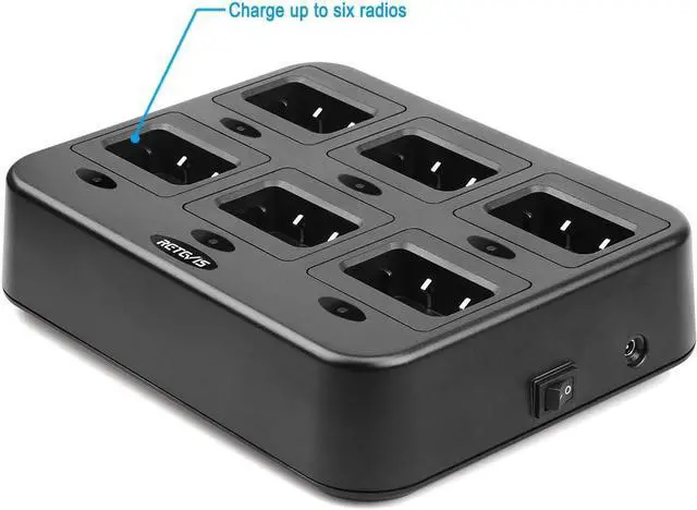 Alt view image 4 of 7 - Retevis RT27 RT27V Walkie Talkies Charging Base,Six-Way Two Way Radio Charger Station,Multi Unit Rapid Gang Charger (Not for RT22) Compatible with Retevis RT27 RT27V 2 Way Radios (1 Pack)