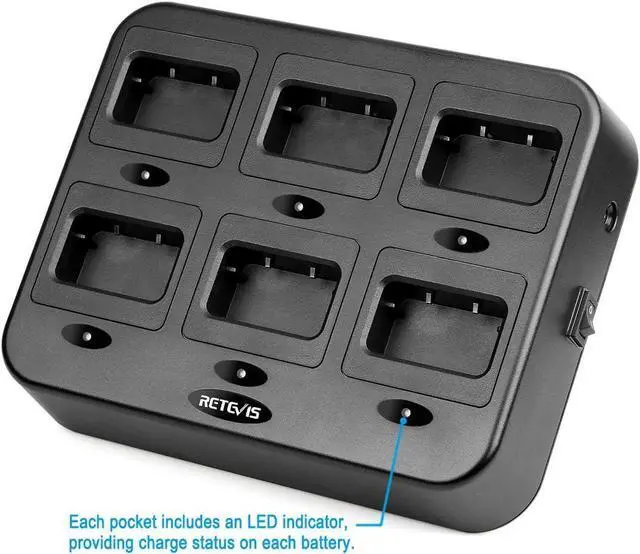 Alt view image 5 of 7 - Retevis RT27 RT27V Walkie Talkies Charging Base,Six-Way Two Way Radio Charger Station,Multi Unit Rapid Gang Charger (Not for RT22) Compatible with Retevis RT27 RT27V 2 Way Radios (1 Pack)
