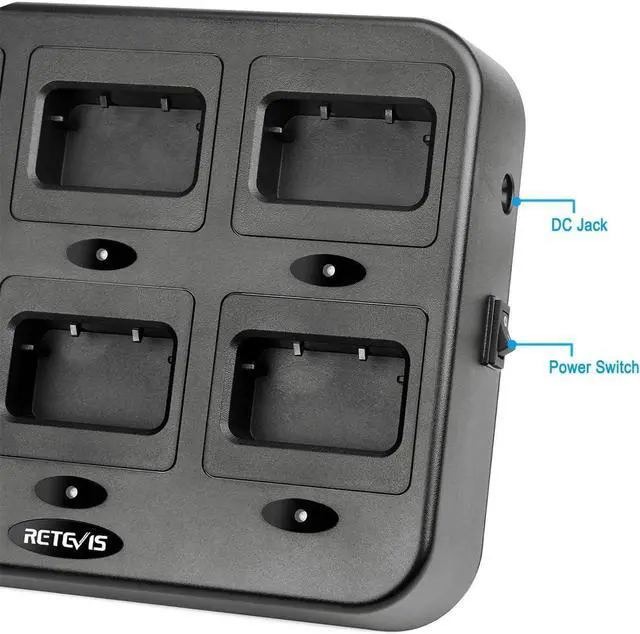 Alt view image 6 of 7 - Retevis RT27 RT27V Walkie Talkies Charging Base,Six-Way Two Way Radio Charger Station,Multi Unit Rapid Gang Charger (Not for RT22) Compatible with Retevis RT27 RT27V 2 Way Radios (1 Pack)