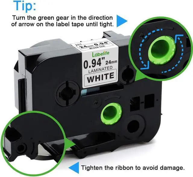Alt view image 7 of 7 - Labelife Compatible 1 Inch Label Tape Replacement for Brother TZe-251 Ptouch Label Tape 24mm 0.94 Laminated White TZe251 TZe TZ Tape for Brother Ptouch PTD600 PT-P710BT PTP750W Label Maker, 4-Pack