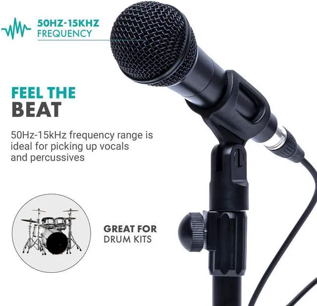 Alt view image 5 of 7 - Movo HV-M5 Dynamic Cardioid Vocal Microphone with Internal Shockmount and Windscreen - XLR Compatible Dynamic Mic with 6.35mm Adapter - Professional Microphone for Singing and Recording
