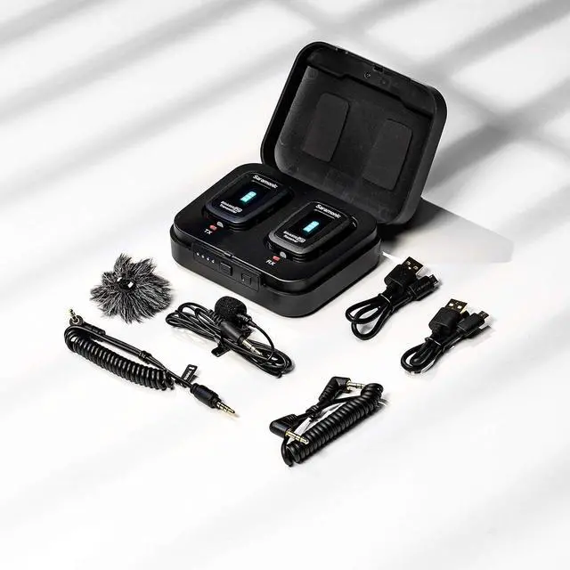 Alt view image 2 of 7 - Saramonic Advanced 2.4 GHz Wireless Clip-On Microphone System with Lavalier & Dual-Channel Receiver for Cameras, Mobile Devices and More (Blink 500 Pro B1), Black,1x TX - TRS/TRRS, BLINK500PROB1