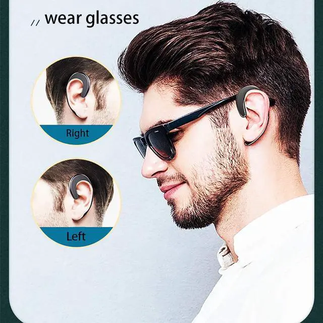 Alt view image 3 of 7 - IKXO Ear Hook Bluetooth Headphones Wireless - Lightweight Single Ear Painless Noise Cancelling Earphones Waterproof with Ear Plug Charging Case 150H